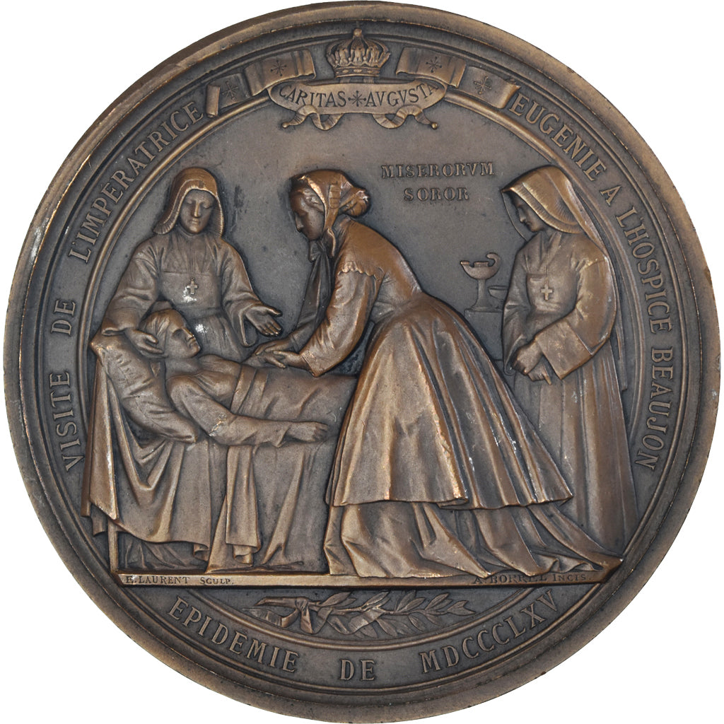 France, Médaille, Napoléon III à l'Hôtel-Dieu, Epidémie de Choléra