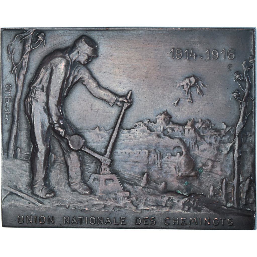France, Medal, Union Nationale des Cheminots, Railway, 1914-1916, Foerster