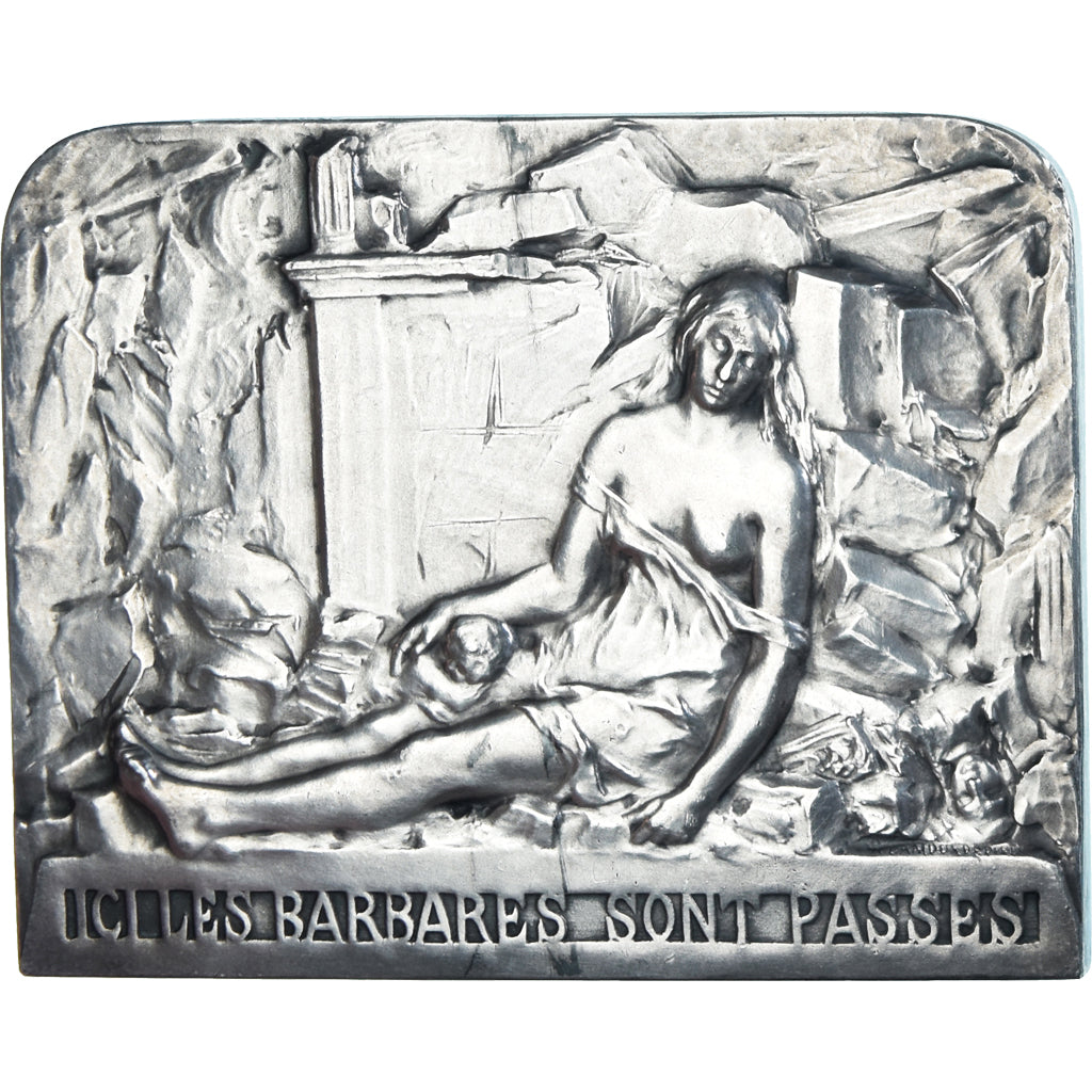 France, Medal, Ici les Barbares sont Passés, Héroïsme-Bonté, WAR, 1917