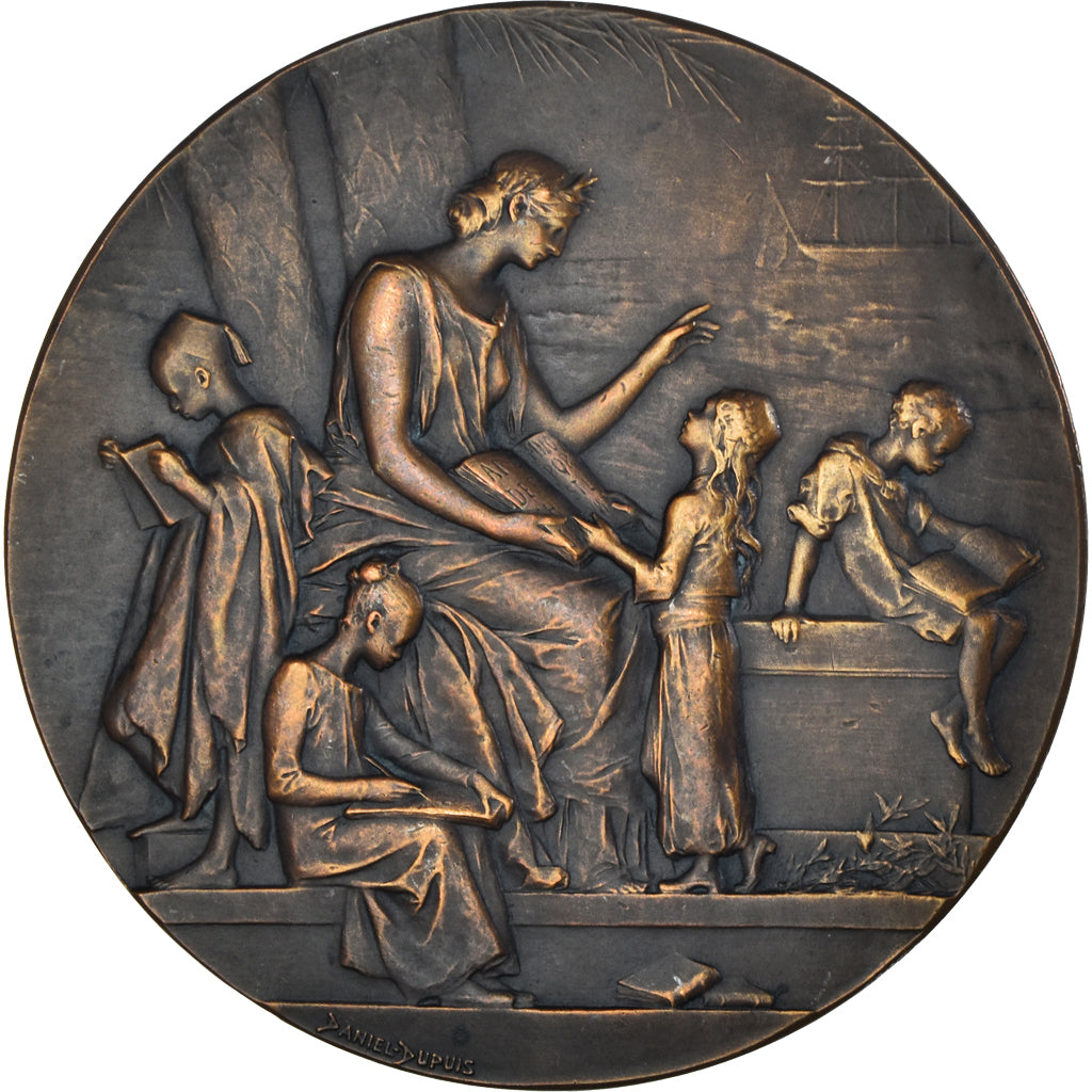 France, Medal, Alliance Française, 1903, Dupuis.D, Art nouveau, AU(50-53)