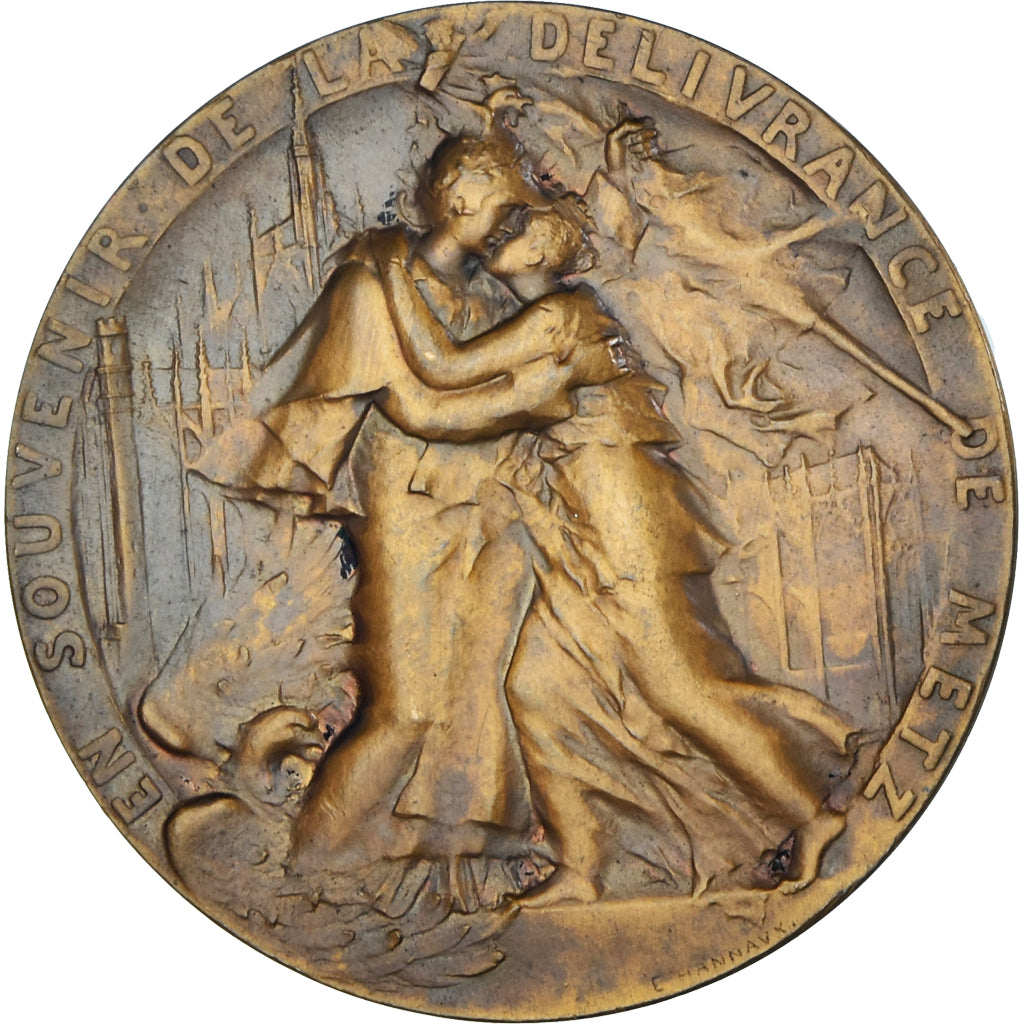 France, Medal, Libération de Metz, WAR, 1918, Hannaux, AU(55-58), Bronze