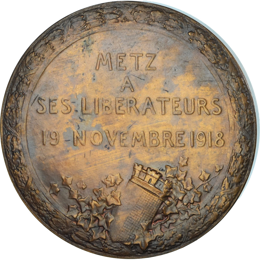 France, Medal, Libération de Metz, WAR, 1918, Hannaux, AU(55-58), Bronze