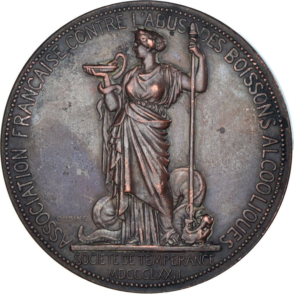 France, Medal, Abus des Boissons Alcooliques, Société de Tempérance, 1877