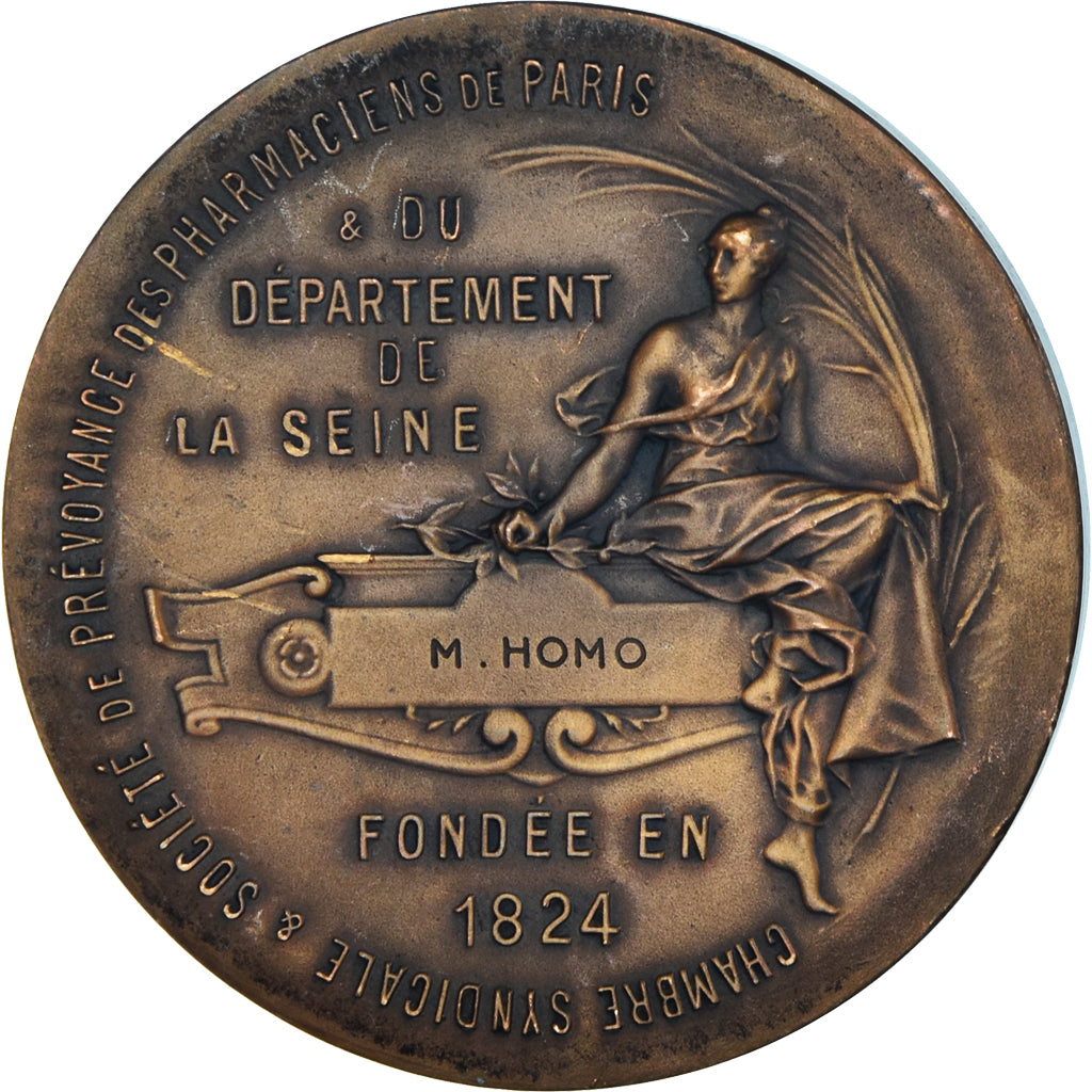 France, Medal, Pharmacies de Paris et de la Seine, Lenoir, MS(63), Bronze