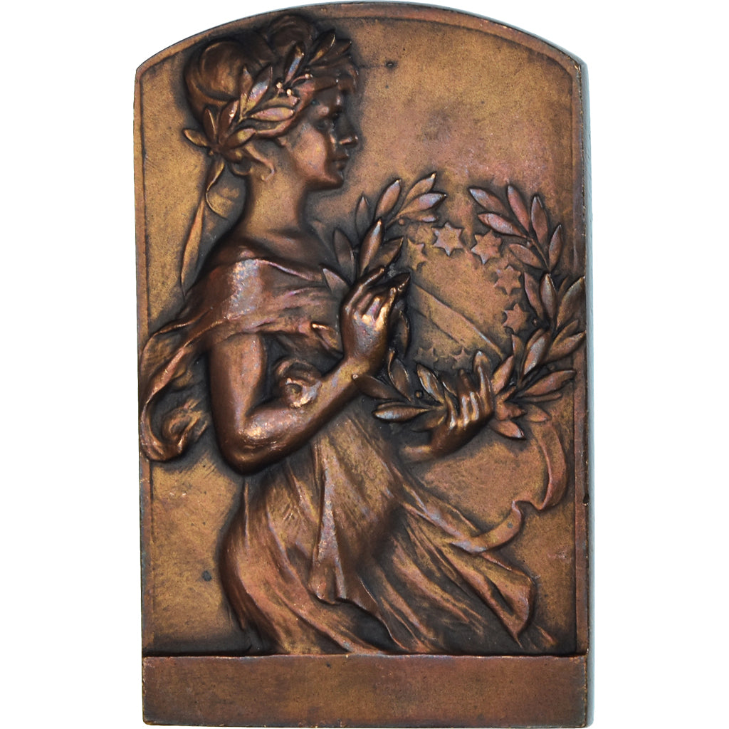 França, medalha, Art Nouveau, Femme à la Couronne de Laurier, AU(50-53)