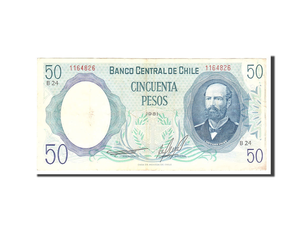 Chile, 50 Pesos, 1981, Undated, KM:151b, VF(20-25)