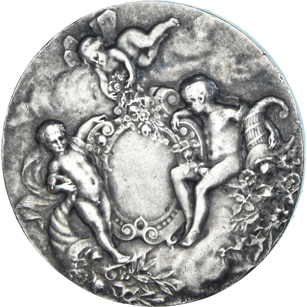 Francja, medal, Naissance, Angelots, Alphée Dubois, AU(50-53), Srebro