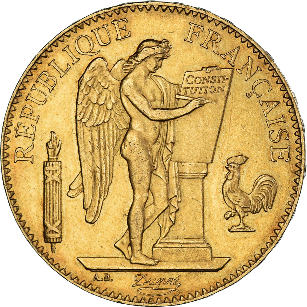 Moneta, Francja, Génie, 100 Francs, 1881, Paris, AU(50-53), Złoto, KM:832