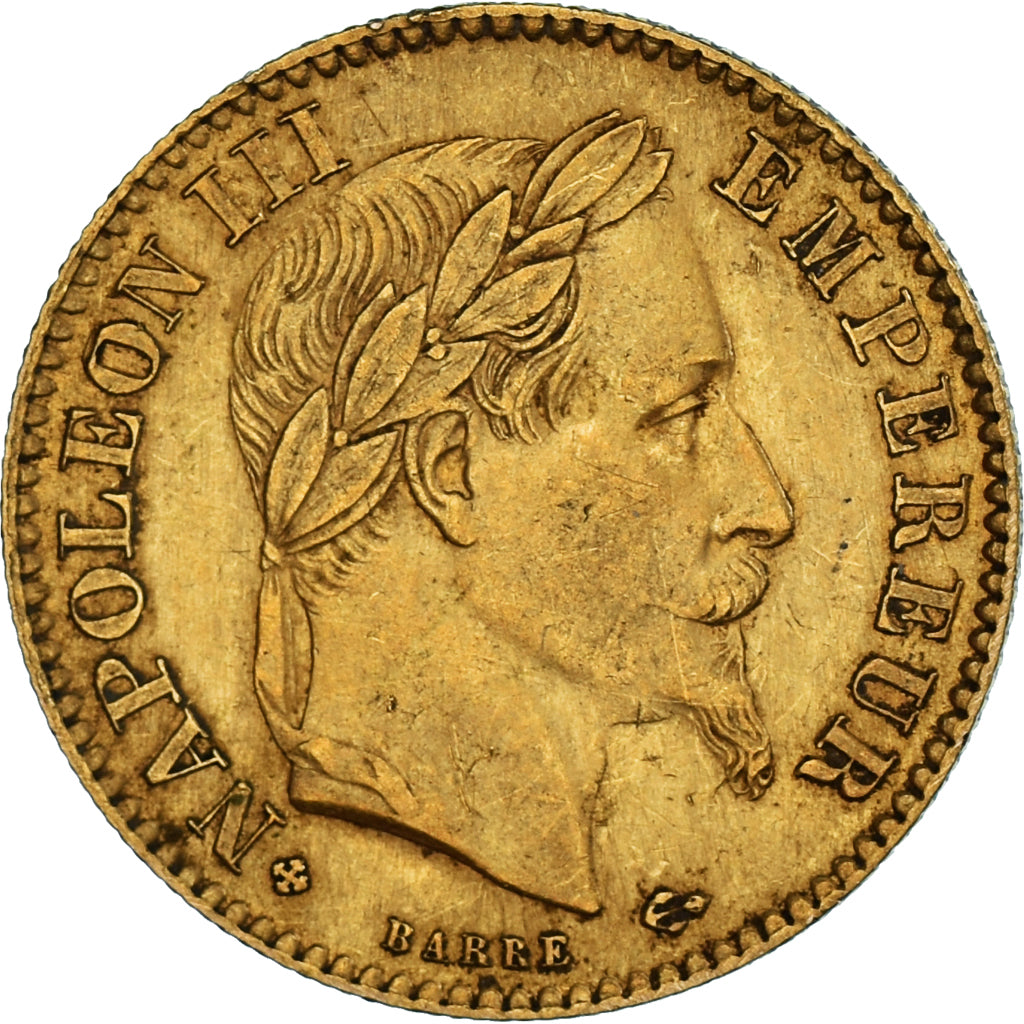 Moneta, Francia, Napoleon III, Napoléon III, 10 Francs, 1866, Strasbourg, BB+