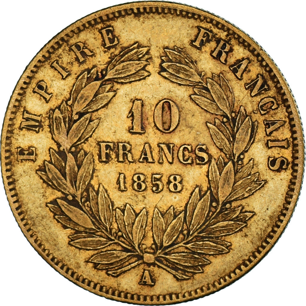 Monnaie, France, Napoleon III, Napoléon III, 10 Francs, 1858, Paris, TB+, Or