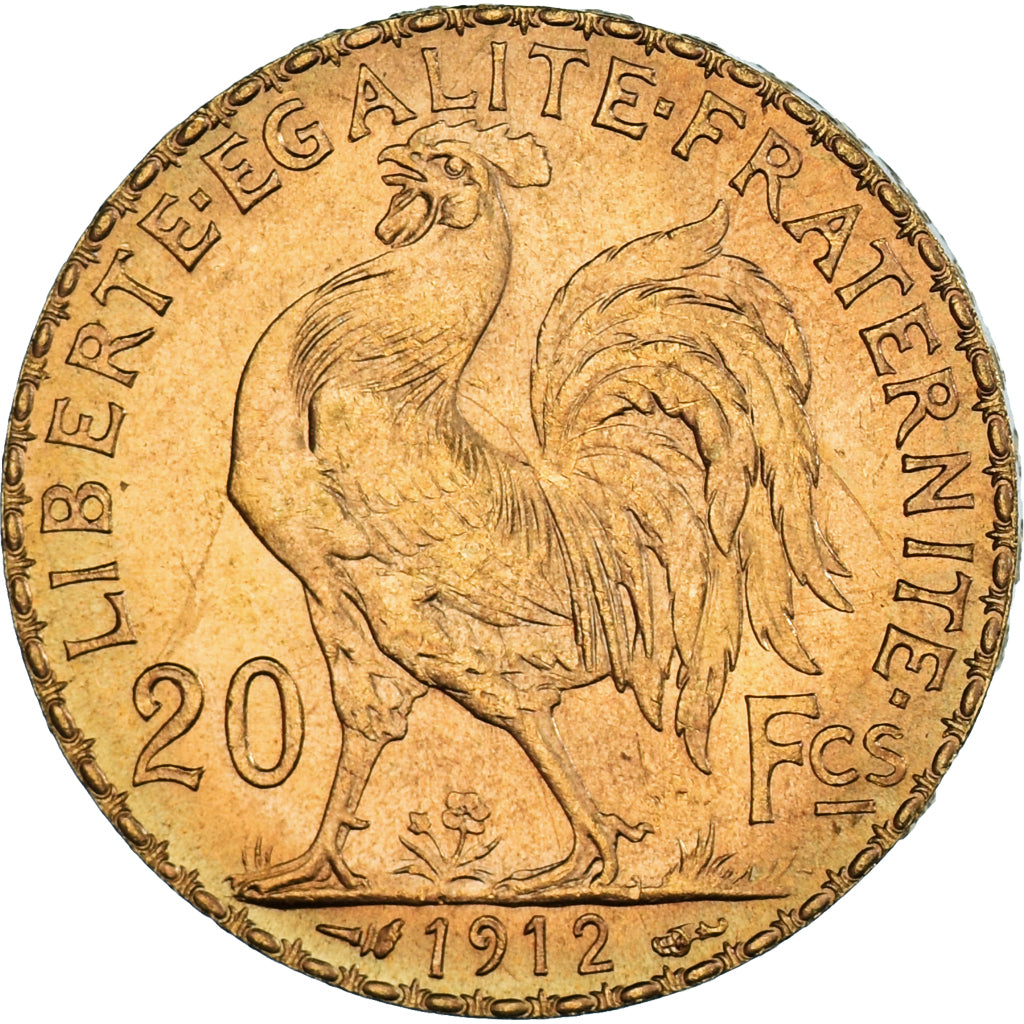 Münze, Frankreich, Marianne, 20 Francs, 1912, UNZ+, Gold, KM:857