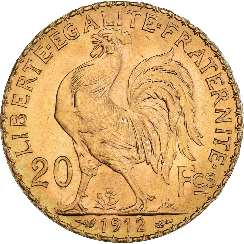 Moneta, Francia, Marianne, 20 Francs, 1912, FDC, Oro, KM:857