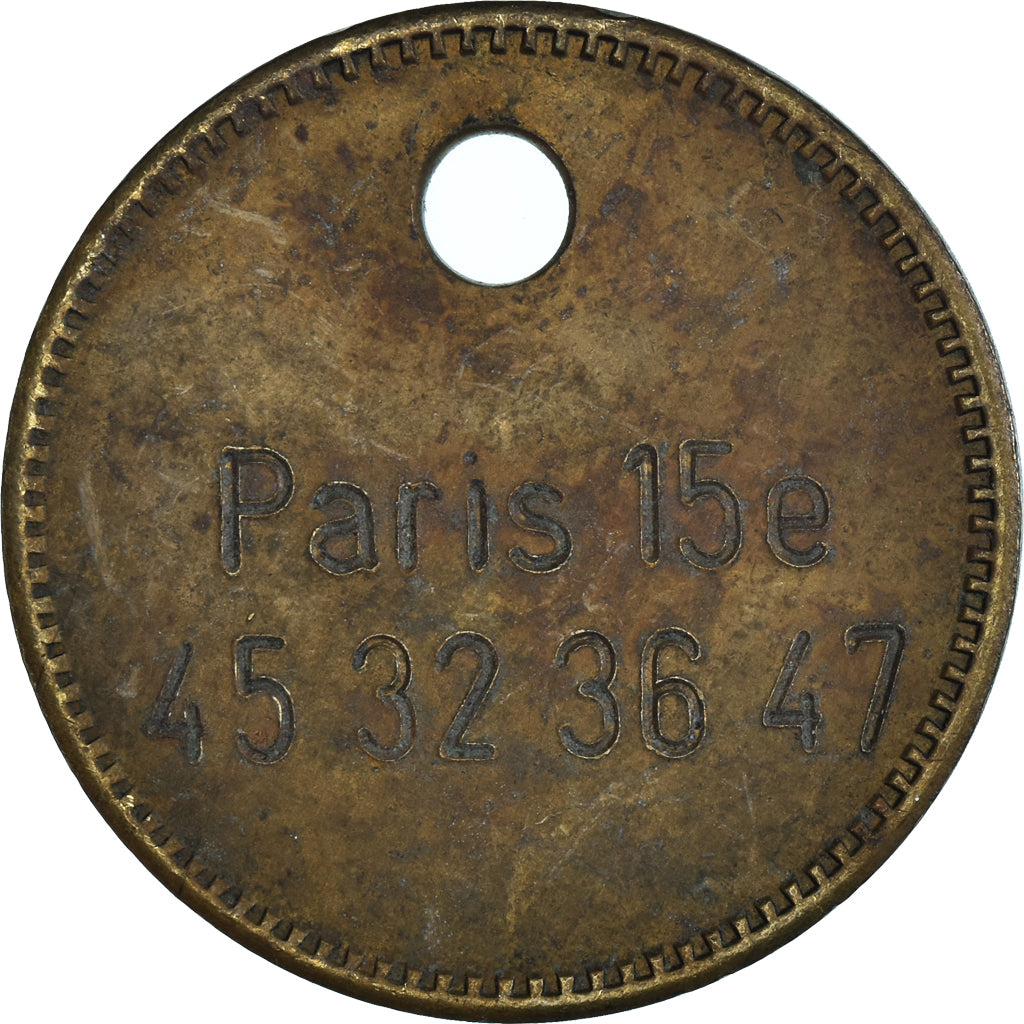 France, Token, Bonhomme, Paris 15ème, Publicity, EF(40-45), Brass