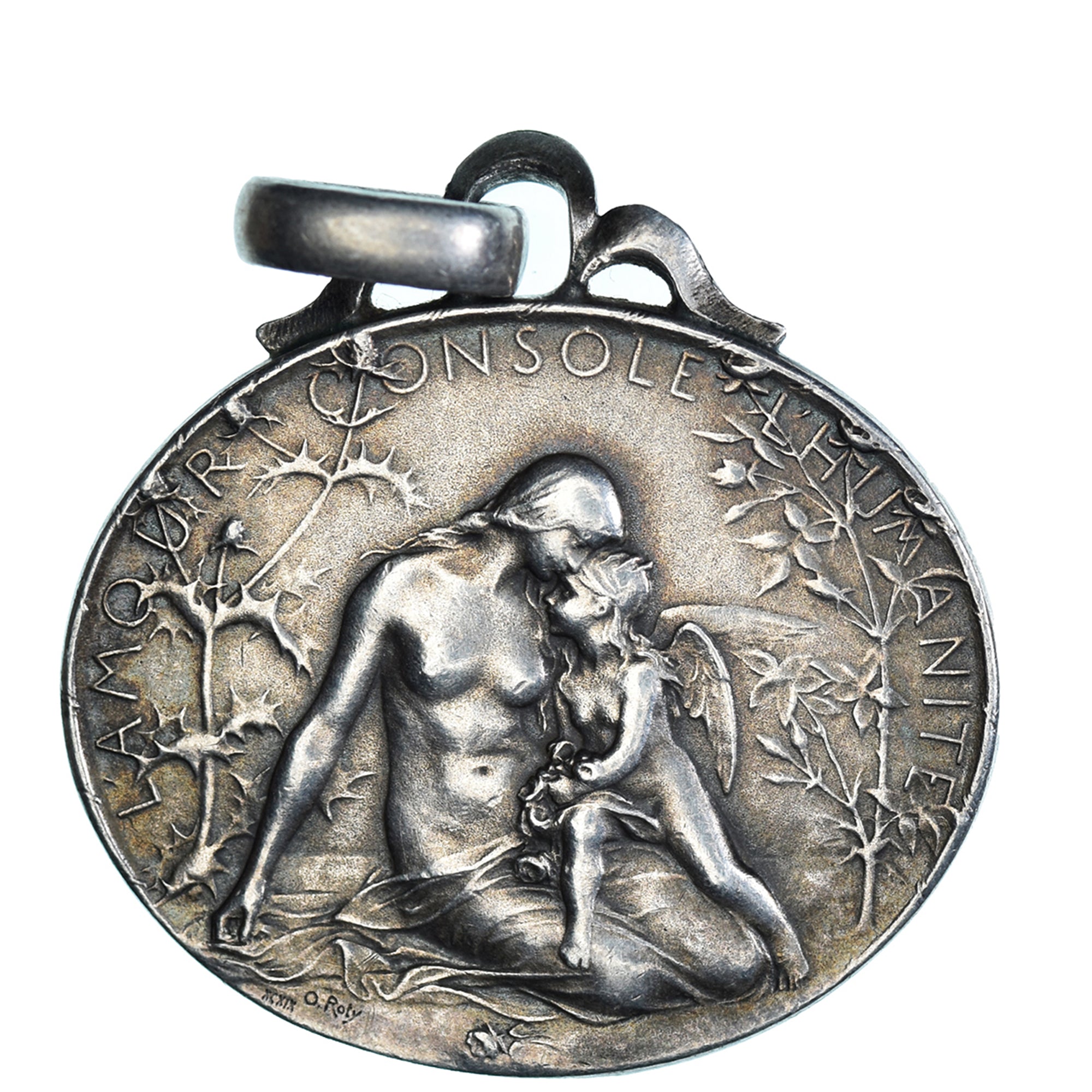 Francja, medal, L'Amour Consolide l'Humanité, O.Roty, AU(55-58), Srebro