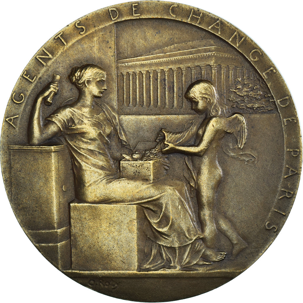 France, Medal, Banque, Agents de Change de Paris, 1898, Roty, AU(55-58), Copper