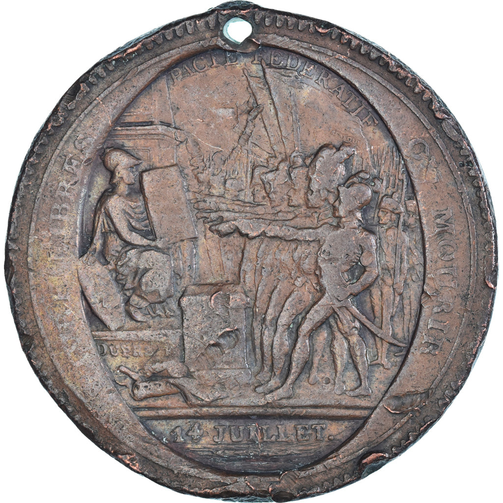 Coin, France, Monneron, 5 Sols, 1792, Paris, Uniface, VF(20-25), Bronze