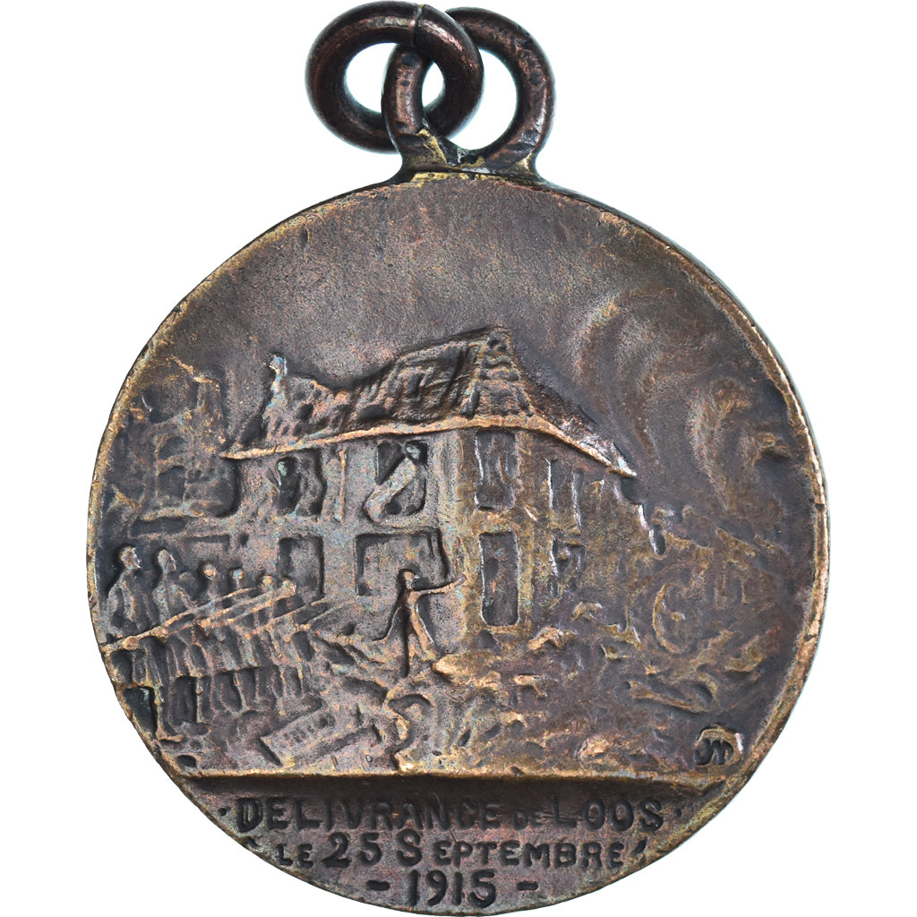 França, medalha, Délivrance de Loos, Emilienne Moreau, WAR, 1915, VF(30-35)