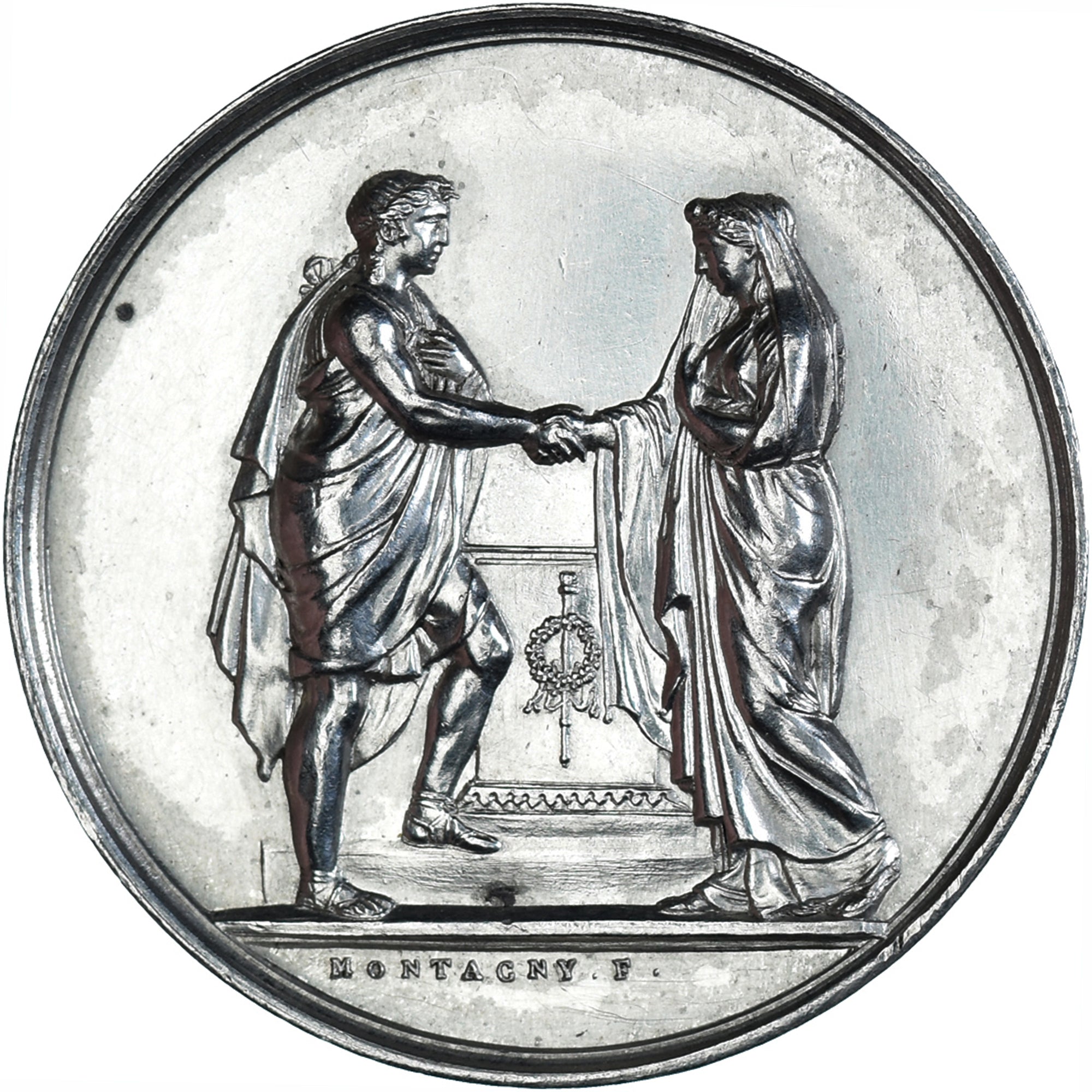 France, Medal, Noces, Mariage, Religion, Montagny, MS(60-62), Silver