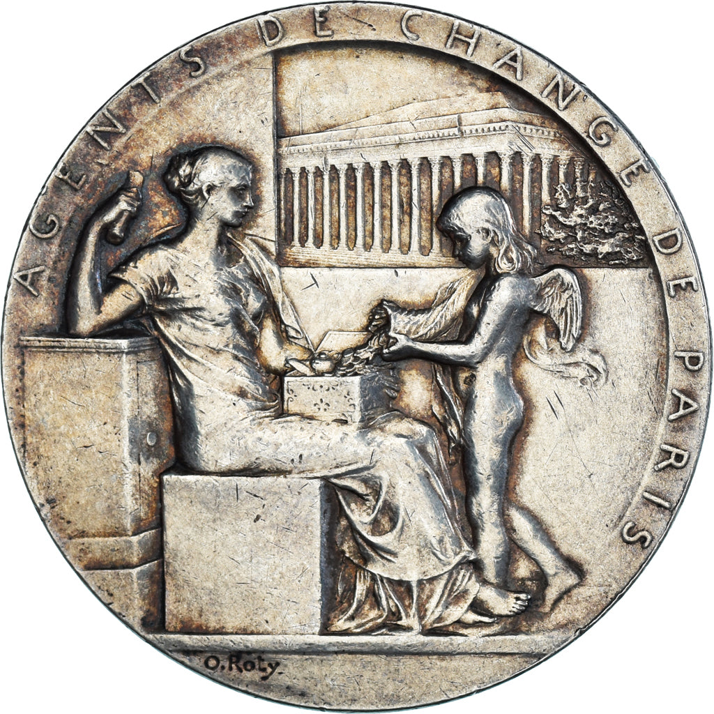 Frankrijk, Medaille, Banque, Agents de Change de Paris, 1898, O.Roty, ZF+