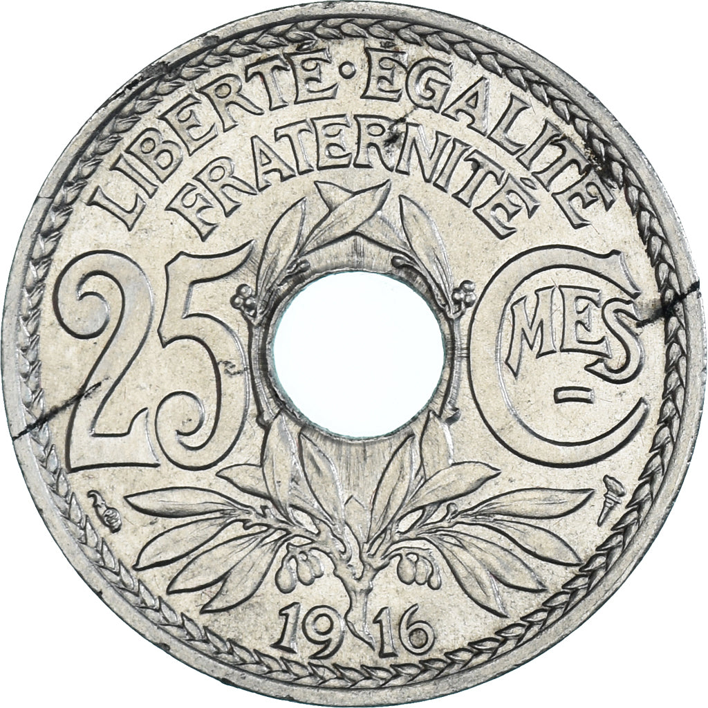 Münze, Frankreich, Lindauer, 25 Centimes, 1916, VZ, Nickel, KM:867, Gadoury:379