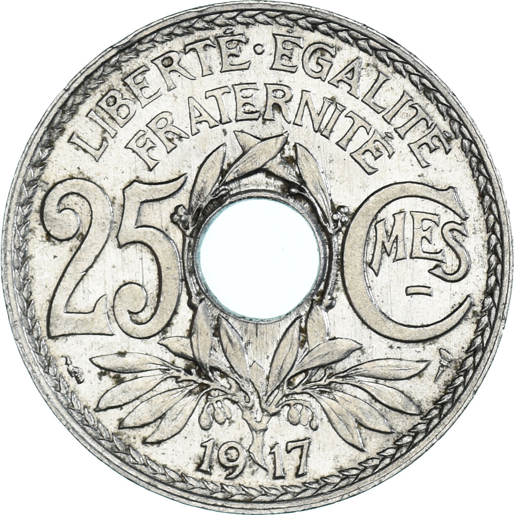 Coin, France, Lindauer, 25 Centimes, 1917, AU(55-58), Nickel, KM:867