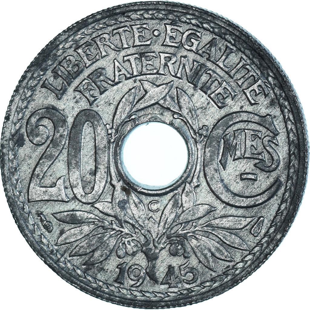 Moneta, Francja, Lindauer, 20 Centimes, 1945, Castelsarrasin, EF(40-45), Cynk
