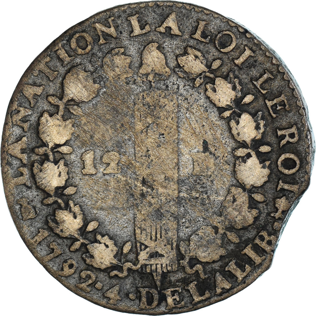 Monnaie, France, Louis XVI, 12 deniers françois, 12 Deniers, 1792⸱4, Nantes