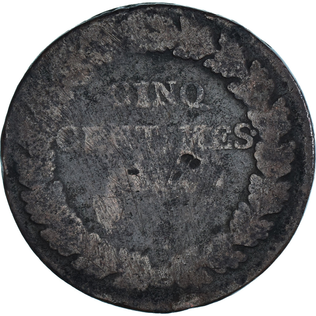 Coin, France, Dupré, 5 Centimes, Paris, F(12-15), Copper