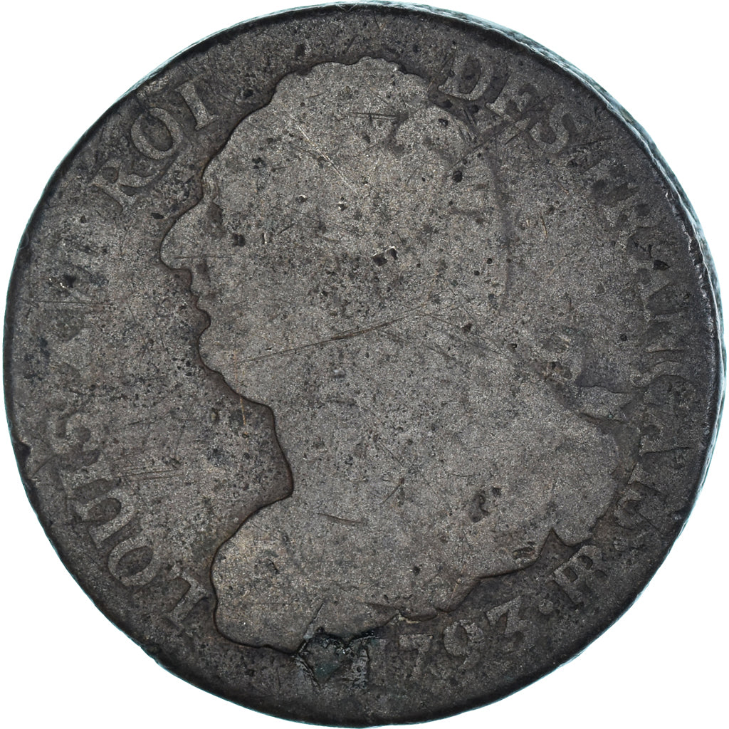 Münze, Frankreich, 2 sols français, 2 Sols, 1793, Strasbourg, SGE+, Bronze