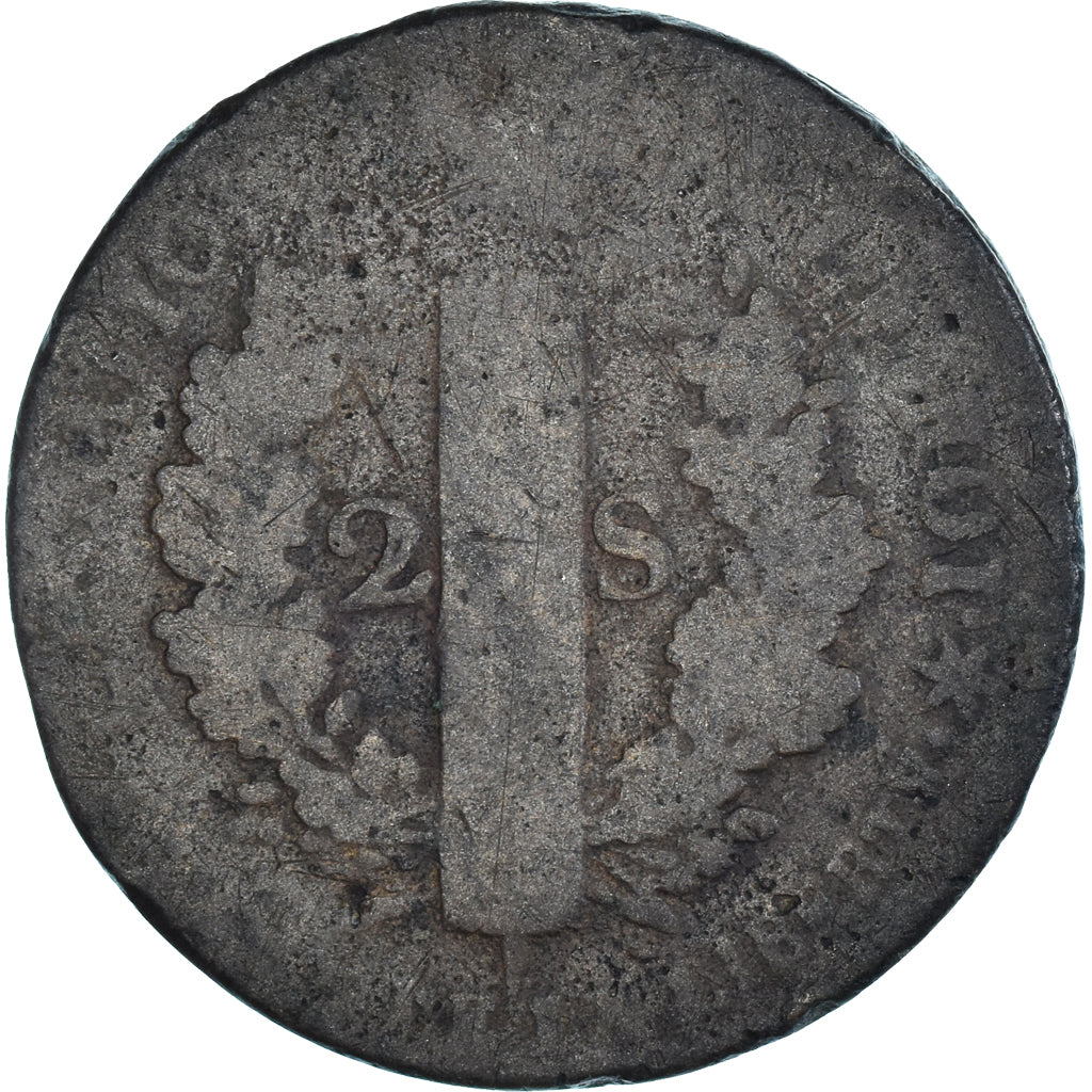 Münze, Frankreich, 2 sols français, 2 Sols, 1793, Strasbourg, SGE+, Bronze
