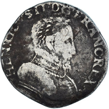 Monnaie, France, Henri II, Teston, 1554, Lyon, 1st Type, TB, Argent
