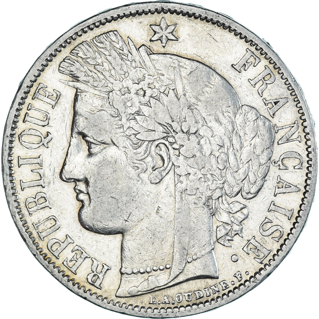 Münze, Frankreich, Cérès, 5 Francs, 1870, Paris, S+, Silber, KM:819