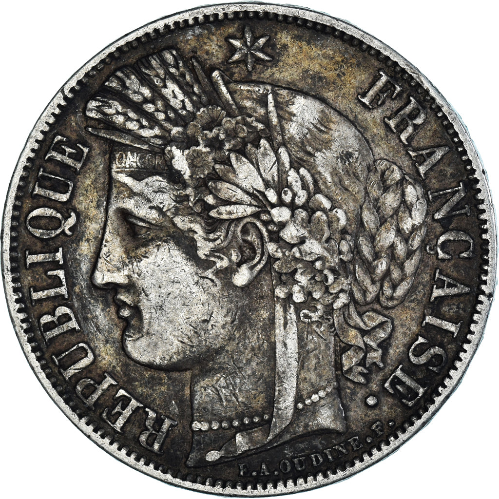 Monnaie, France, Cérès, 5 Francs, 1849, Paris, main-chien, TB+, Argent