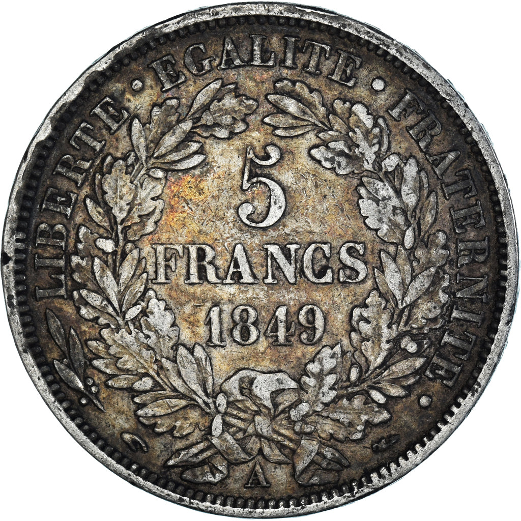 Monnaie, France, Cérès, 5 Francs, 1849, Paris, main-chien, TB+, Argent