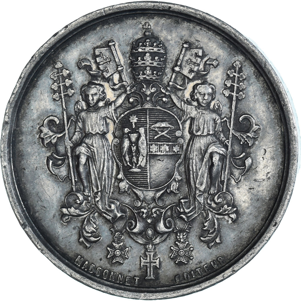 Vaticano, medalha, Pie IX Elu Pape, Crenças e religiões, 1846, Massonnet