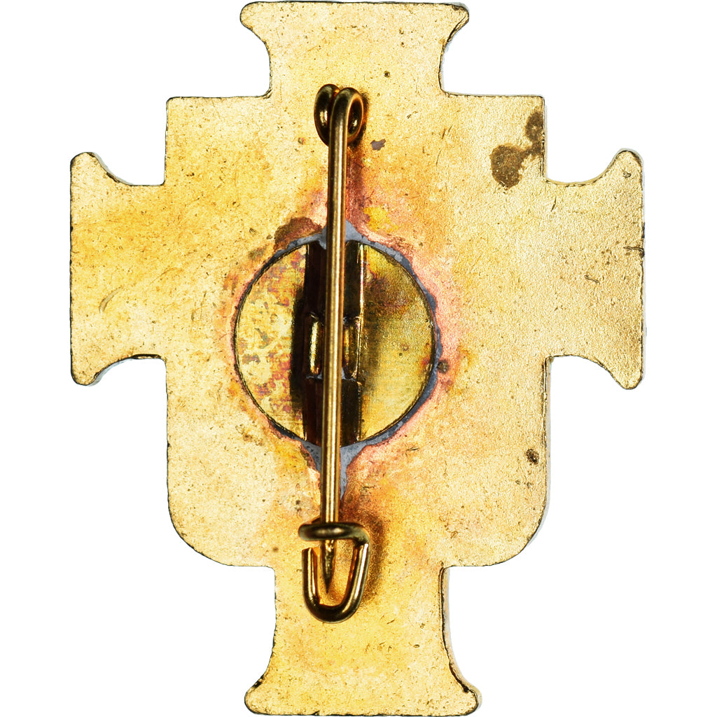 França, Lourdes, Broche, Qualidade Excelente, Gilt Metal, 39 X 31