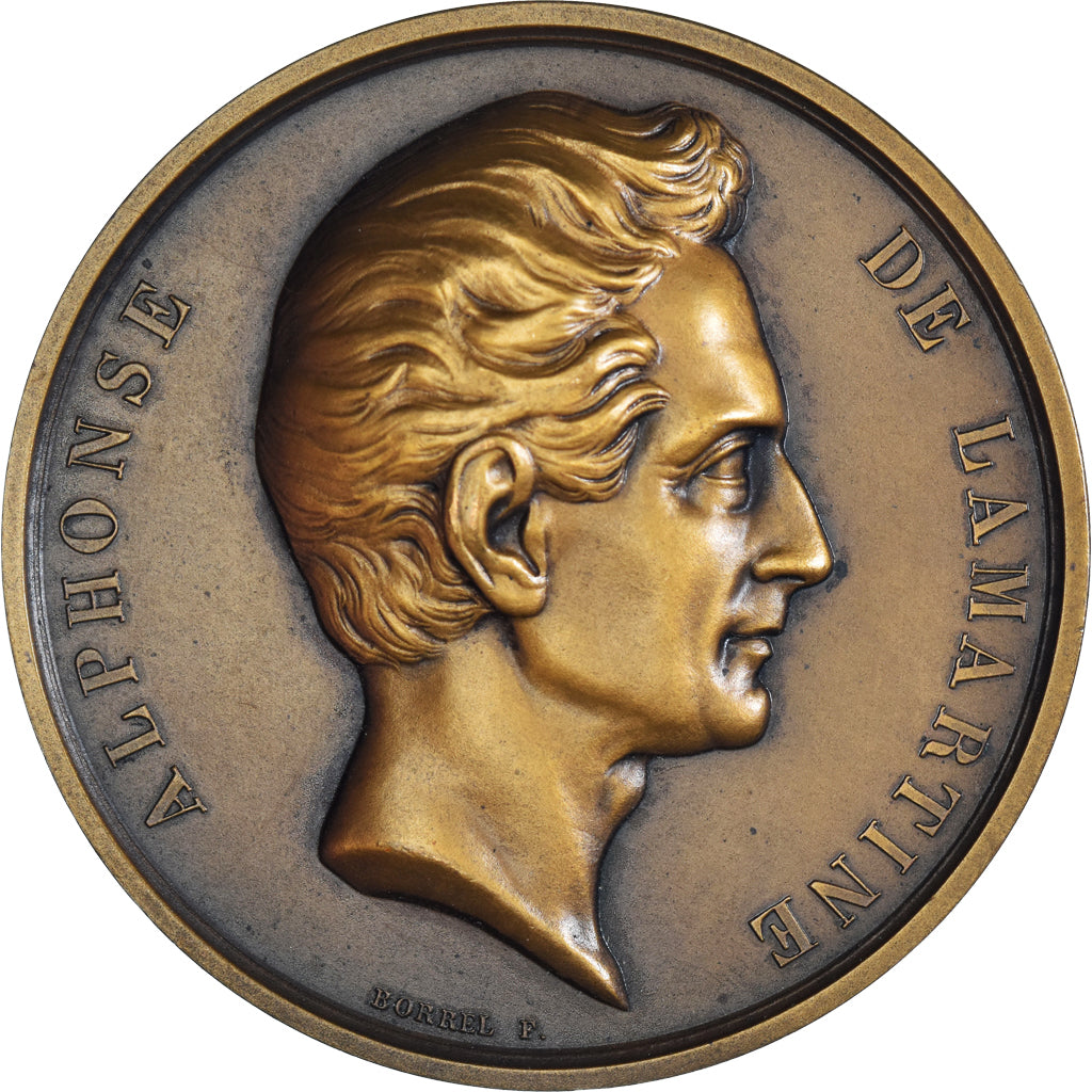 France, Medal, Alphonse de Lamartine, Arts & Culture, Borrel, MS(63), Bronze