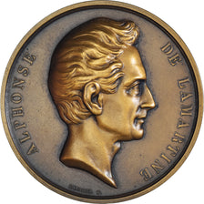 France, Medal, Alphonse de Lamartine, Arts & Culture, Borrel, MS(63), Bronze