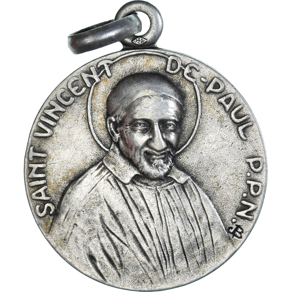 France, Medal, Religion, Saint Vincent de Paul, AU(50-53), Silvered bronze