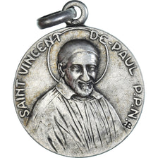 France, Medal, Religion, Saint Vincent de Paul, AU(50-53), Silvered bronze