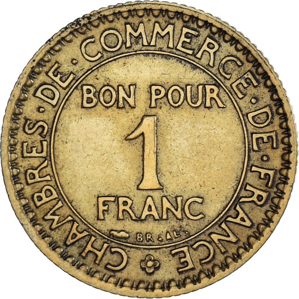 Coin, France, Chambre de commerce, Franc, 1927, Paris, AU(50-53)