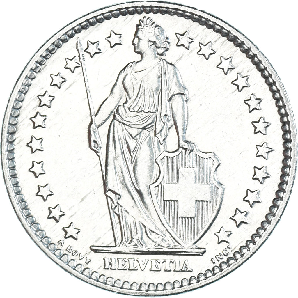 Coin, Switzerland, 2 Francs, 1960, Bern, MS(63), Silver, KM:21