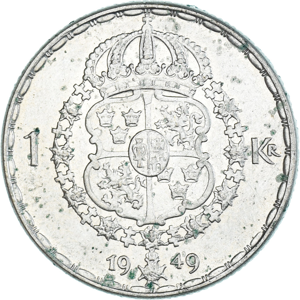 Monnaie, Suède, Gustaf V, Krona, 1949, TTB, Argent, KM:814