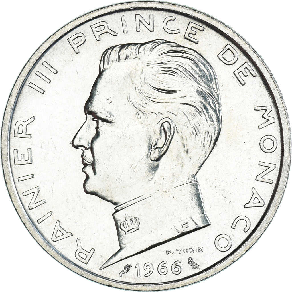 Moneta, Monaco, Rainier III, 5 Francs, 1966, SPL, Argento, KM:141