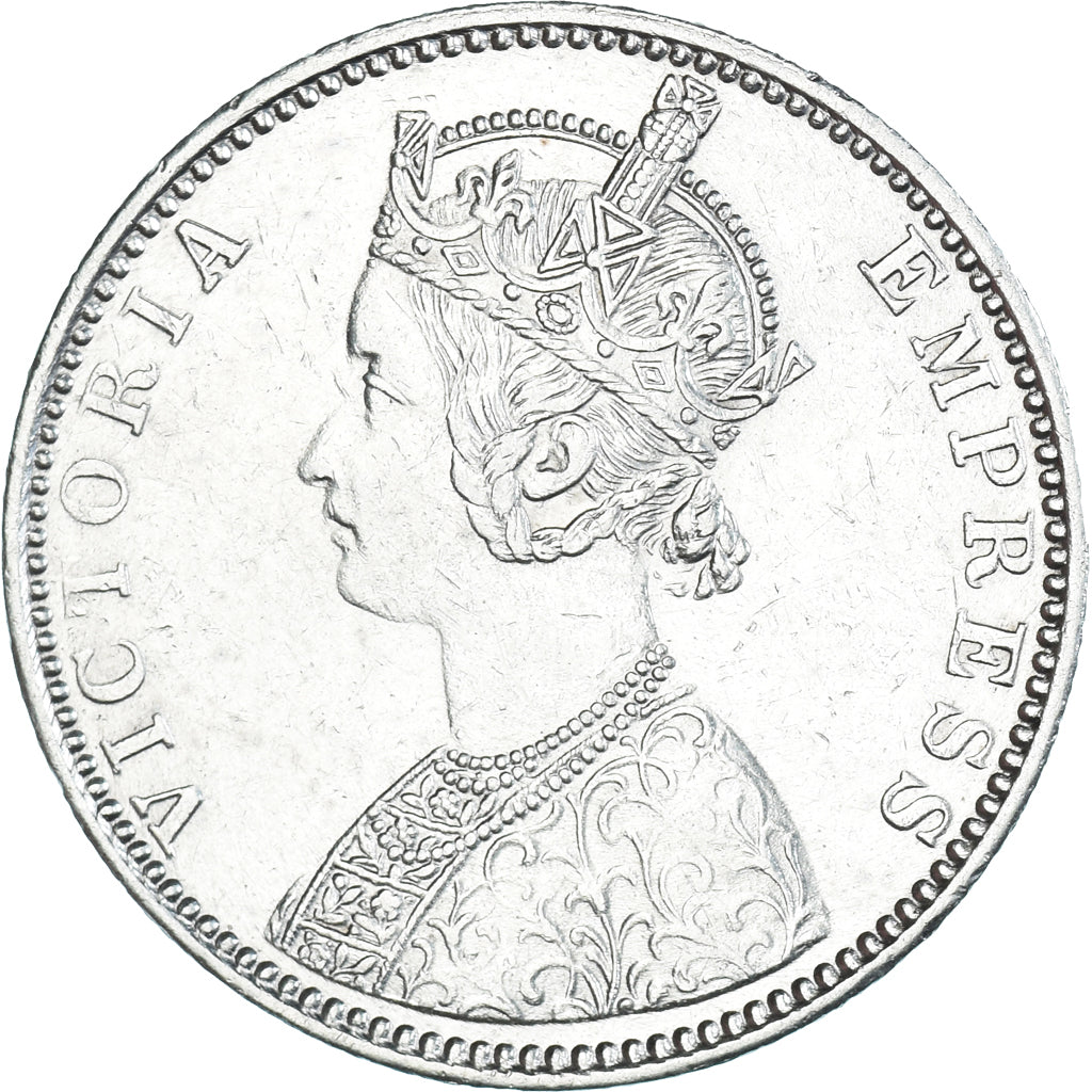 Coin, INDIA-BRITISH, Victoria, Rupee, 1892, Calcutta, AU(50-53), Silver, KM:492