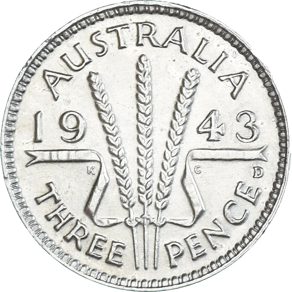 Coin, Australia, George VI, Threepence, 1943, Denver, MS(60-62), Silver
