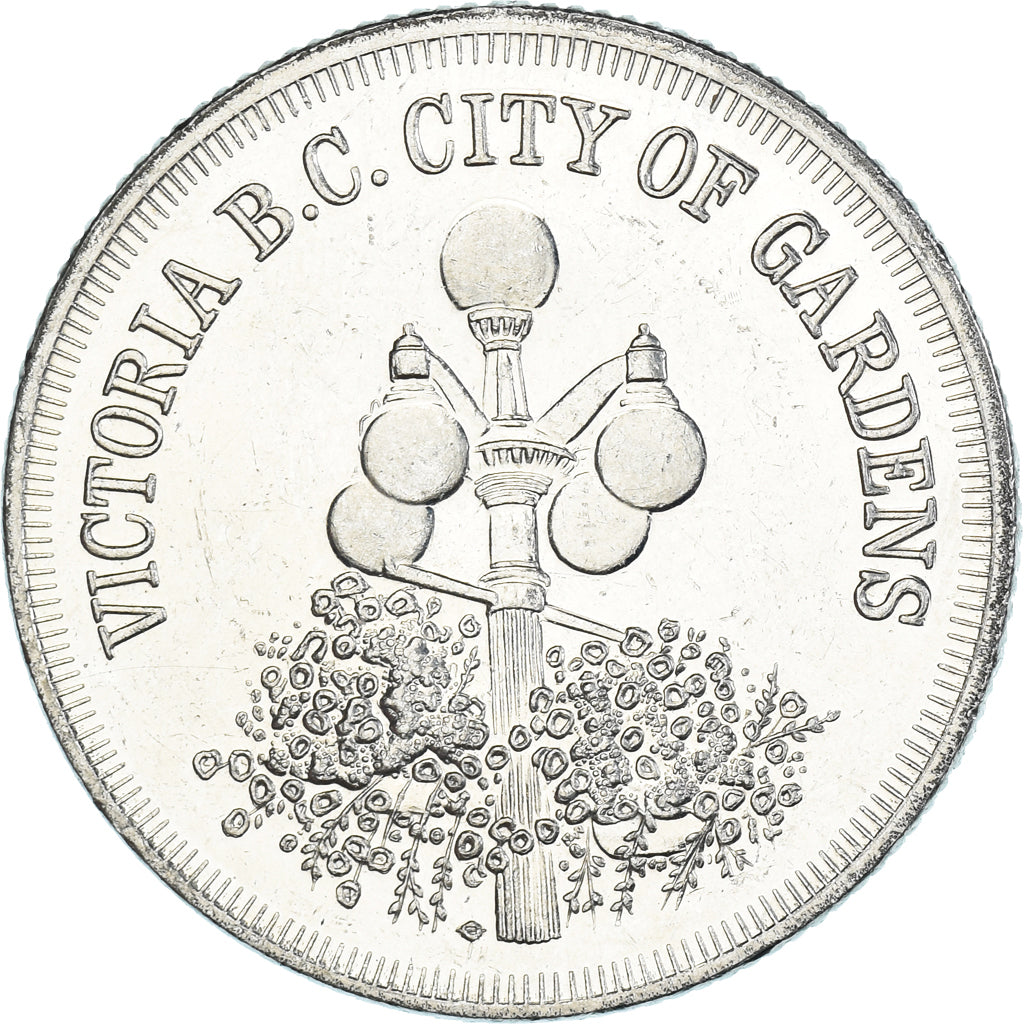 Canada, Trade Dollar, Victoria B.C, City of Garden, 1977, SPL-, Acier plaqué