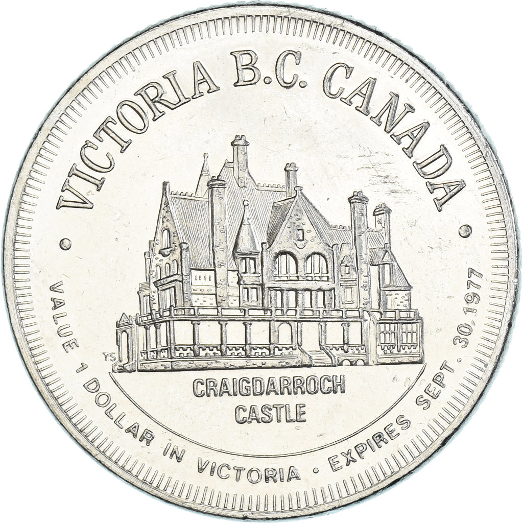 Canada, Trade Dollar, Victoria B.C, City of Garden, 1977, SPL-, Acier plaqué