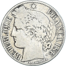 Moneta, Francia, Cérès, Franc, 1872, Paris, B+, Argento, KM:822.1