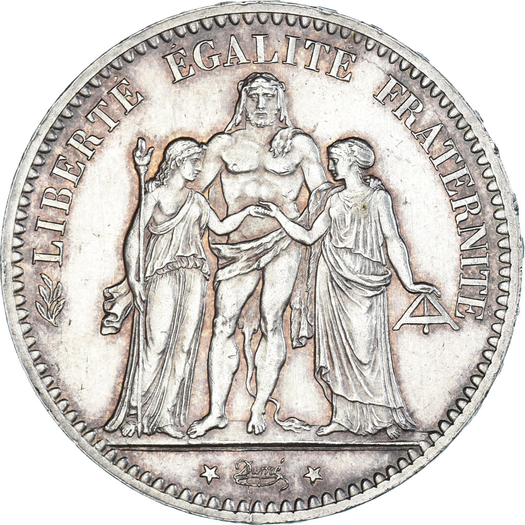 Coin, France, Hercule, 5 Francs, 1876, Paris, MS(60-62), Silver, KM:820.1
